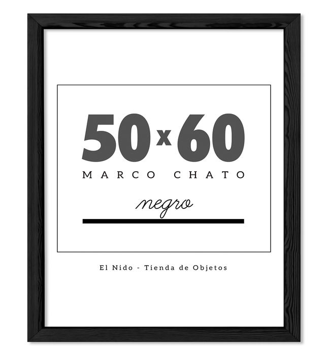 Marco 50x60 Chato Negro