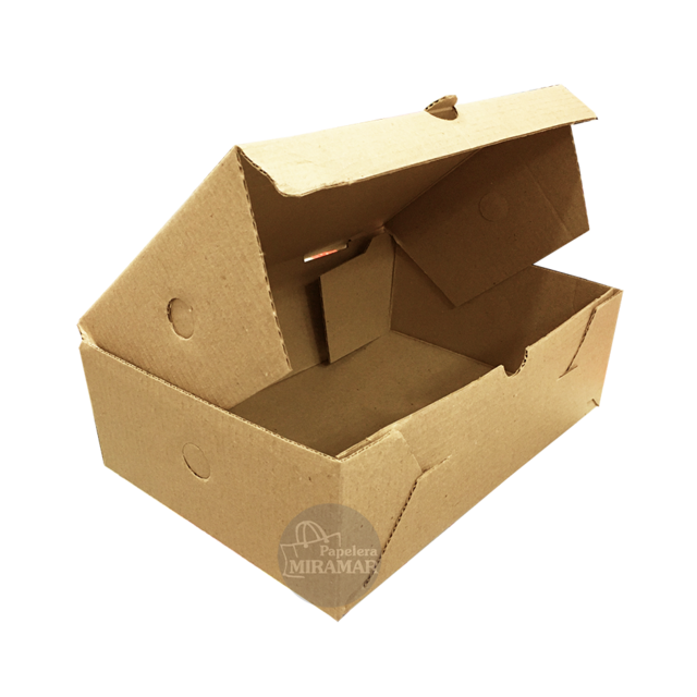 Caja regalo cartón 18,5 x 18,5 cm marrón - Sobres y cajas de