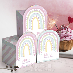 Kit imprimible Arcoiris rosa pastel