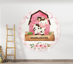 Banner Imprimible Circular La Vaca Lola