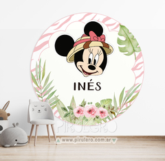 Banner Imprimible Circular Minnie Safari mod. 3