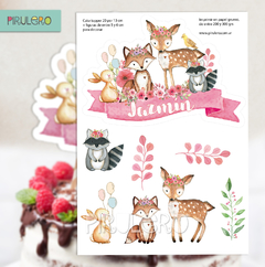 Cake topper Animales del bosque encantado - comprar online