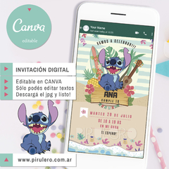 Invitación Digital Stitch_Canva editable