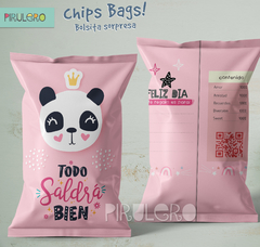 Chip Bags Modelo Panda rosa + etiqueta chocolatines en internet