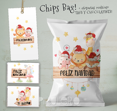 Chip Bags Navidad + Etiquetas mod. Animales 01
