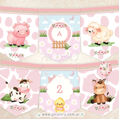Kit Imprimible Animales de la granja rosa - tienda online