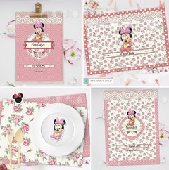 Kit imprimible Minnie Bebé Shabby Chic - Pirulero