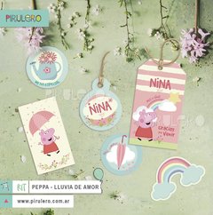 Imagen de Kit Imprimible Peppa Pig Lluvia de amor y arcoiris
