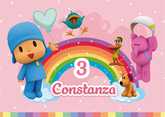 Kit imprimible Pocoyo - Arcoiris rosa - Pirulero