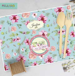 Kit imprimible Shabby chic Acqua rayas y flores en internet