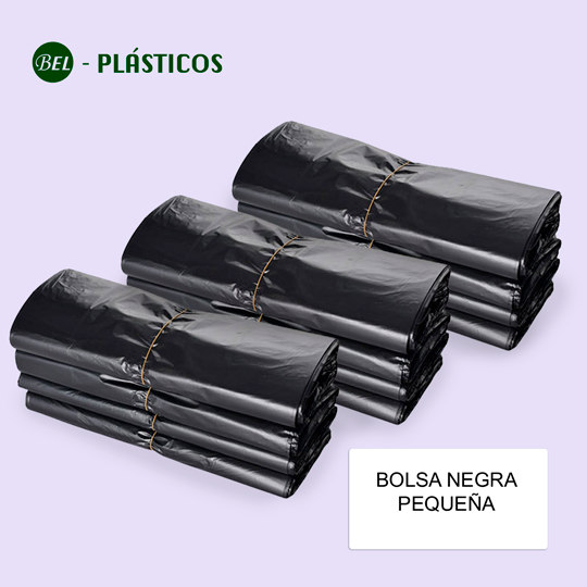 Bolsa basura pequeña negra de 30 litros (54cm x 60cm) para hogar y oficina