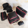 Set para organizar las valijas negro y rojo 7 piezas