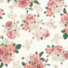 Papel de Parede Adesivo Floral Rosa - 42 - comprar online