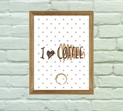 Quadro Decorativo I Love Coffee na internet