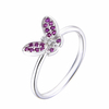 AN 355 - Anillo MARIPOSA FUCSIA (PLATA 925)