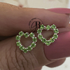 AR 1177 - Aros abridores corazon strass VERDE