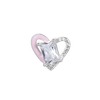 AR 493 - ARO SOLITARIO CORAZON CUBICS ESMALTADO ROSA (PLATA 925)