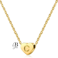 CO 203 - Collar dorado corazon pequeño con inicial