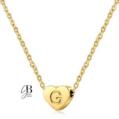 CO 203 - Collar dorado corazon pequeño con inicial - comprar online