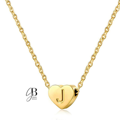 Imagen de CO 203 - Collar dorado corazon pequeño con inicial