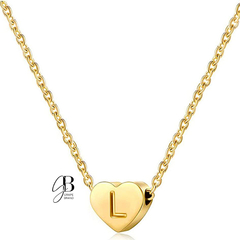 CO 203 - Collar dorado corazon pequeño con inicial - comprar online