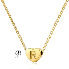 Imagen de CO 203 - Collar dorado corazon pequeño con inicial