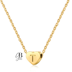CO 203 - Collar dorado corazon pequeño con inicial - comprar online
