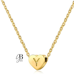 Imagen de CO 203 - Collar dorado corazon pequeño con inicial