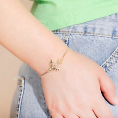 PU 298 - Pulsera regulable avion circonias colores - comprar online