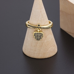 AN 180 - Anillo corazon circonias negras - tienda online