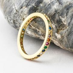 AN 169 - Anillo alianza circonias colores - tienda online