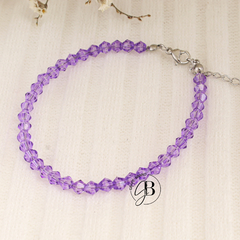 PU 640e - Pulsera cristal VIOLETA (ACERO QUIRURGICO)