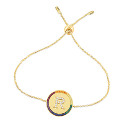 PU 302 - Pulsera con inicial y circonias colores - comprar online