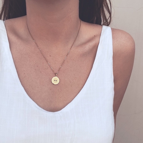 Collar Ojo destello Gold - Acero Dorado L6 - comprar online