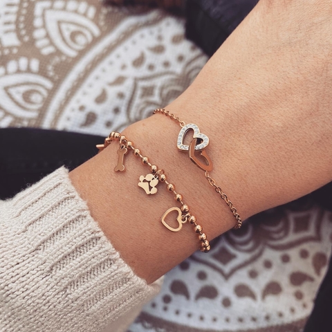 Pulsera Love Animals Gold - Acero Dorado W10 - comprar online