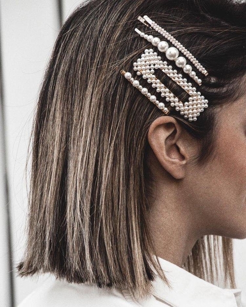 Hebilla clip perlas tejidas Z1 - comprar online
