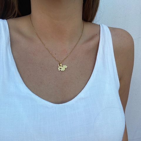Collar Salchicha Amor Gold - Acero Dorado A.B - comprar online