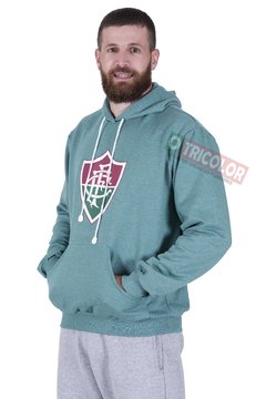 Moletom Fluminense Verde Mescla com Capuz - Hat Trick - comprar online