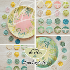 COMBO. Materiales para el taller online "HOJAS TROPICALES" - Ceramicas Huasimanta