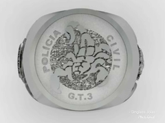 Anel gt3 - grupo tático 3 em prata de lei - comprar online