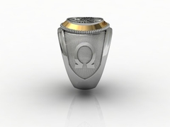 Anel do Capelão em prata de lei com ouro 18k - Ginglass Joias3D – Modelagem3D - Prototipagem