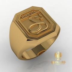 Anel a cobra vai fumar em ouro 18k - Ginglass Joias3D – Modelagem3D - Prototipagem