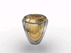 Anel comanf Personalizado em Ouro com Prata - Ginglass Joias3D – Modelagem3D - Prototipagem