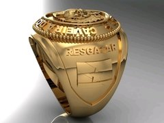 Anel Caveiras do Lavrado PMRR em Ouro 750 (18k) - loja online
