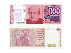 CÉDULA ARGENTINA ANO 1985 100 AUSTRALES - comprar online