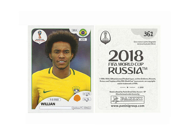 FIGURINHA COPA FIFA 2018 BRAZIL WILLIAN Nº 361