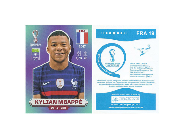 PADRÃO INTERNACIONAL FIGURINHA  KYLIAN MBAPPÉ - FR