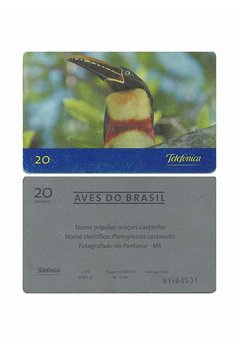 TELEFÔNICO TELEFONICA 1999 20 UNIDADES "AVES DO BRASIL" ARAÇARI CASTANHO