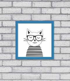 Quadro Hipster Kitty - Pendurama Quadros e Artigos de Decoração