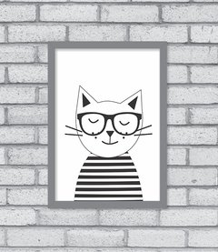 Quadro Hipster Kitty - Pendurama Quadros e Artigos de Decoração